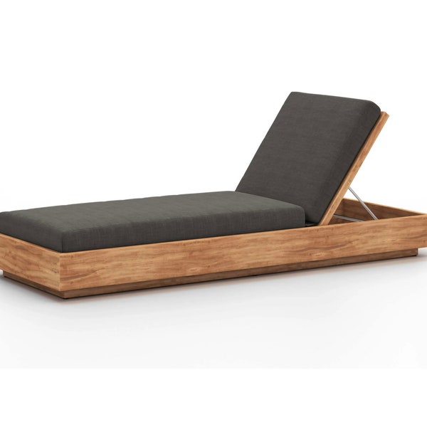 Bain de soleil en bois teck Tendance 2024, chaise lounge , relax transat en bois exotique ,mobilier de jardin ,piscine ,