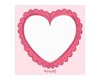 Deep Rose Heart Post-it® Note Pads