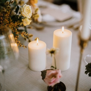 Geribbelde pijlerkaars, sojawas, perfect voor bruiloften en evenementen, decorgebruik, lange brandduur