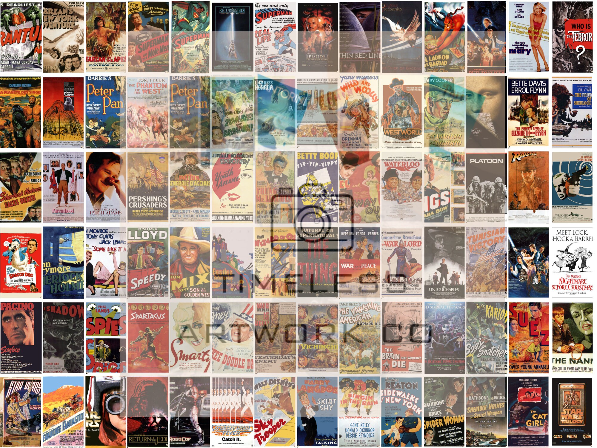 550 PCS Vintage Movie Poster Wall Collage Kit / Movie Room Decor ...