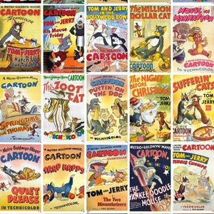 25 Vintage Tom & Jerry Poster Wall Art Prints / Comic Book Prints / Retro Comic Book / Vintage Comic Poster / Digital Download