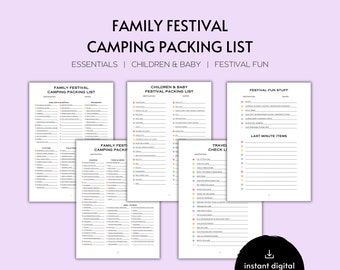 PRINTABLE Family Festival Camping Packing List