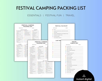 PRINTABLE Festival Camping Packing List