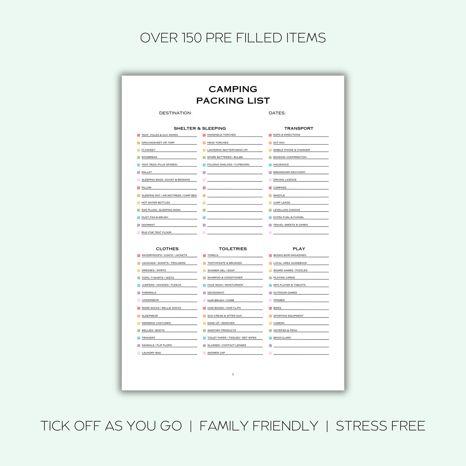 PRINTABLE Ultimate Camping Packing List - Etsy Canada