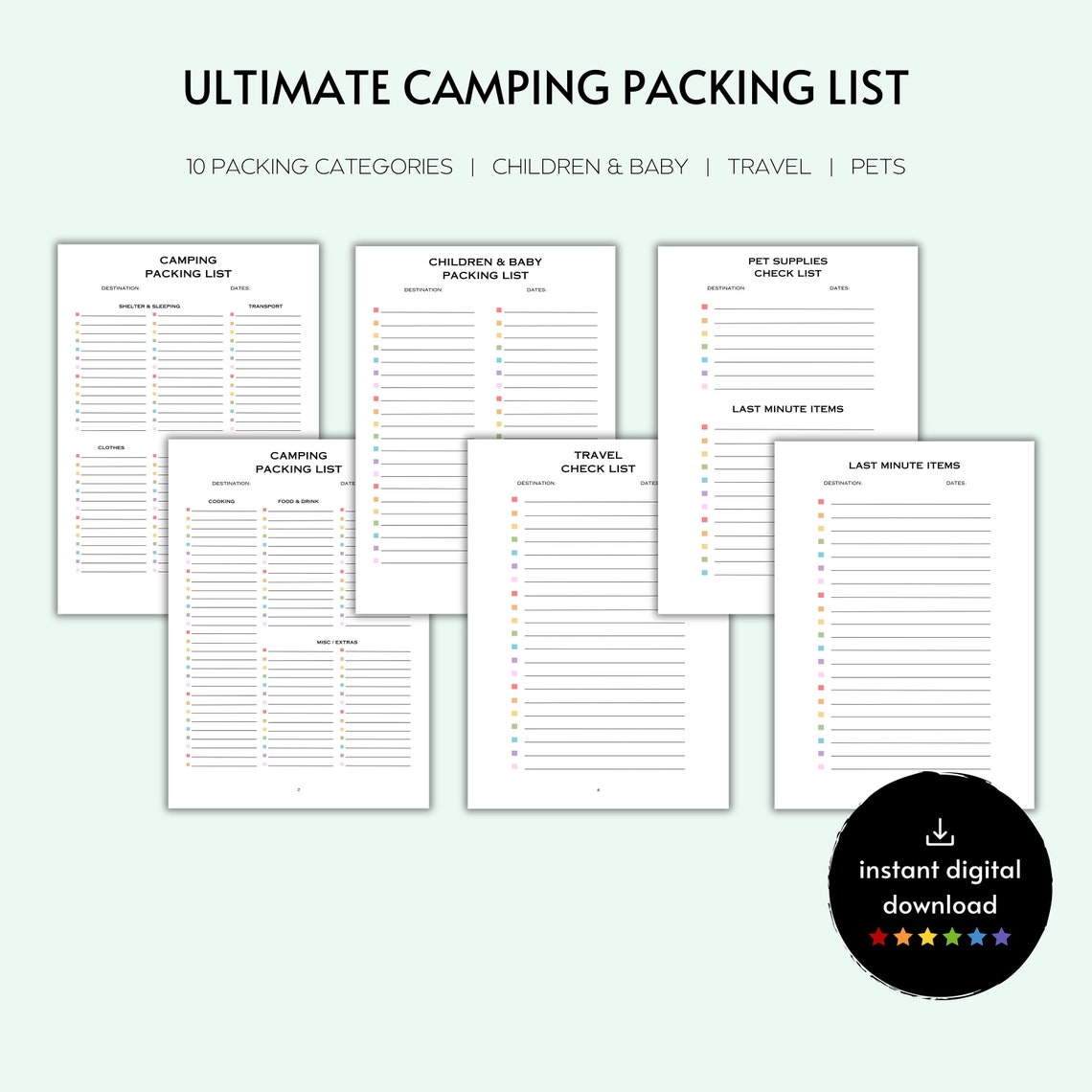 PRINTABLE Ultimate Camping Packing List - Etsy Canada