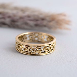 celtic Ring, Knot Band Ring,18k Gold Ring, Celtic Trinity Ring, Band Ring, Men And women Ring, Birthday Gift, Handmade Ring, Gold Jewelry