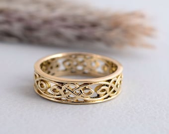 celtic Ring, Knot Band Ring,18k Gold Ring, Celtic Trinity Ring, Band Ring, Men And women Ring, Birthday Gift, Handmade Ring, Gold Jewelry