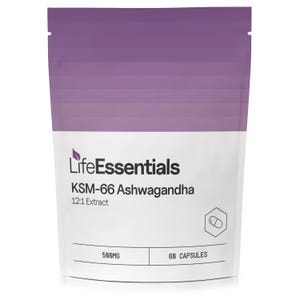 Life Essentials - KSM-66® Ashwagandha - 12:1 Extract - 6000mg Equivalent Dose - 500mg x 60 Capsules