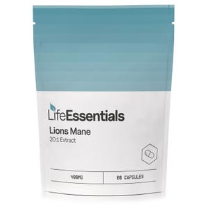 Life Essentials - Lion&#39;s Mane Capsules - 20:1 Mushroom Extract - 8000mg Equivalent Dose - 400mg x 60 Capsules