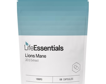 Lion's Mane Capsules - 20:1 Mushroom Extract - 8000mg Equivalent Dose - 400mg x 60