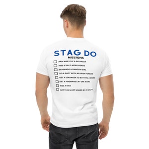 STAG DO Mission list men&#39;s Tshirt,top,boys on tour, weekend, stag do, funny