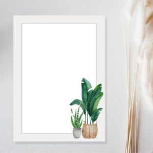 Bloc de notas en blanco de 5x7 - Bloc de notas de plantas - Bloc de notas de escritorio - Amante de la papelería - Bloc de notas de plantas de interior