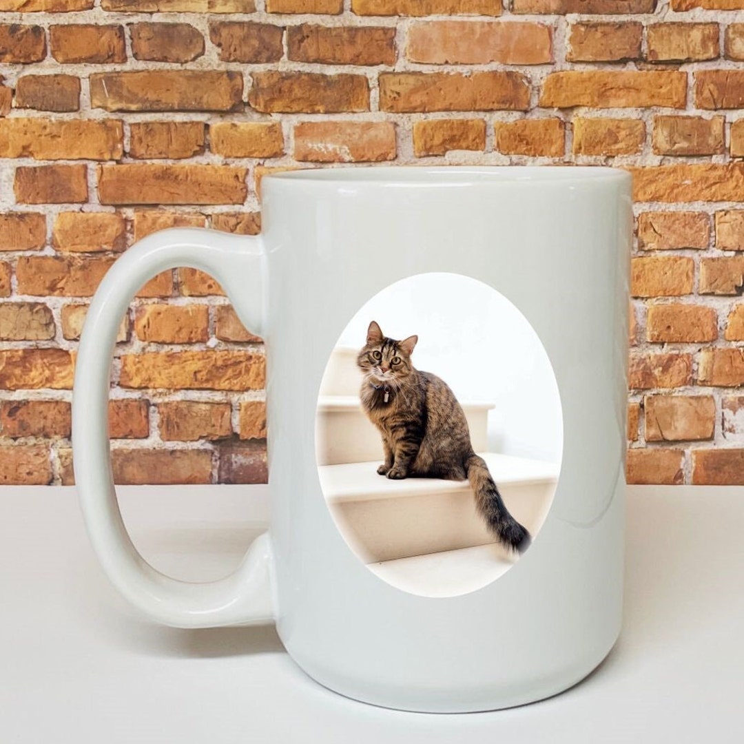 Pet Portrait Mug, Custom Photo Mug, Cat Dog Picture Mug, Personalized