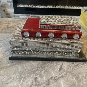 Bling Book Stack ‘Red & silver’