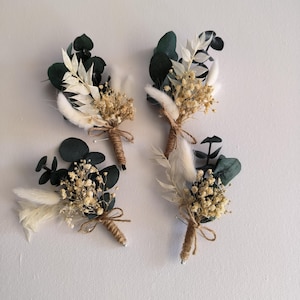Eucalyptus dried flower boutonniere for Boho, rustic wedding, groomsmen buttonhole, wedding accessories for men, green wedding