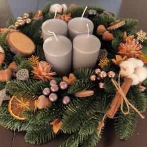 Advent candle Rustic style for table centerpiece, Adventkranz, Christmas decoration, Weihnachtsdekor, Weihnachtsgeschenk, Natural materials