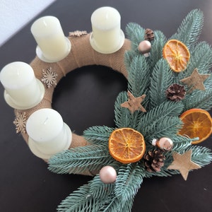Advent candle for table centerpiece, Adventkranz, Christmas decoration, Weihnachtsdekor, Weihnachtsgeschenk