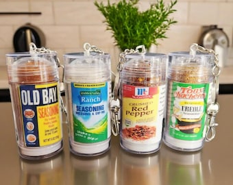 Mini llavero de especias, frascos de condimentos portátiles, regalo de viaje