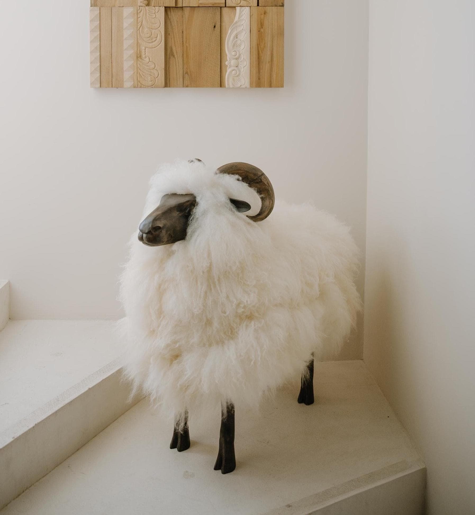 Lalanne-inspired Sheep Sculpture: Natural White Sheepskin Chair - Etsy