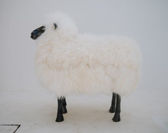 Natural Sheepskin Armchair Statue: Beechwood & Pinewood Accent Chair