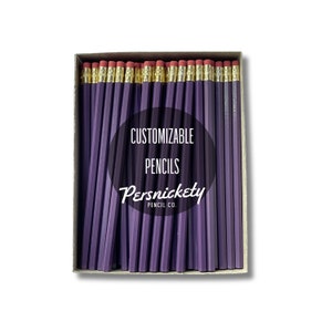 Light Purple Custom Pencils | Personalized Pencils | Wedding Favors | Party Favors | Business Branding | Bulk Pencils | Holographic Foil