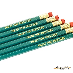 Trust the Process Pencil Set | Set of Six Foil Stamped Pencils | Cute Stationery | Motivation | Gifts for Her | Gifts for Him | Inspiration