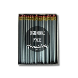 Silver Custom Pencils | Personalized Pencils | Holographic | Event Favors | Wedding Favors | Party Favors | Business Branding | Bulk Pencils