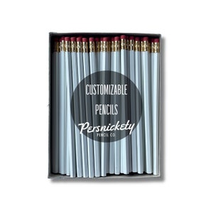 White Custom Pencils | Personalized Pencils | Wedding Favors | Party Favors | Business Branding | Bulk Pencils | Holographic Foil