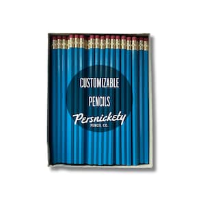 Dark Turquoise Pencils | Personalized Pencils | Holographic Foil | Wedding Favors | Party Favors | Business Branding | Bulk Pencils |