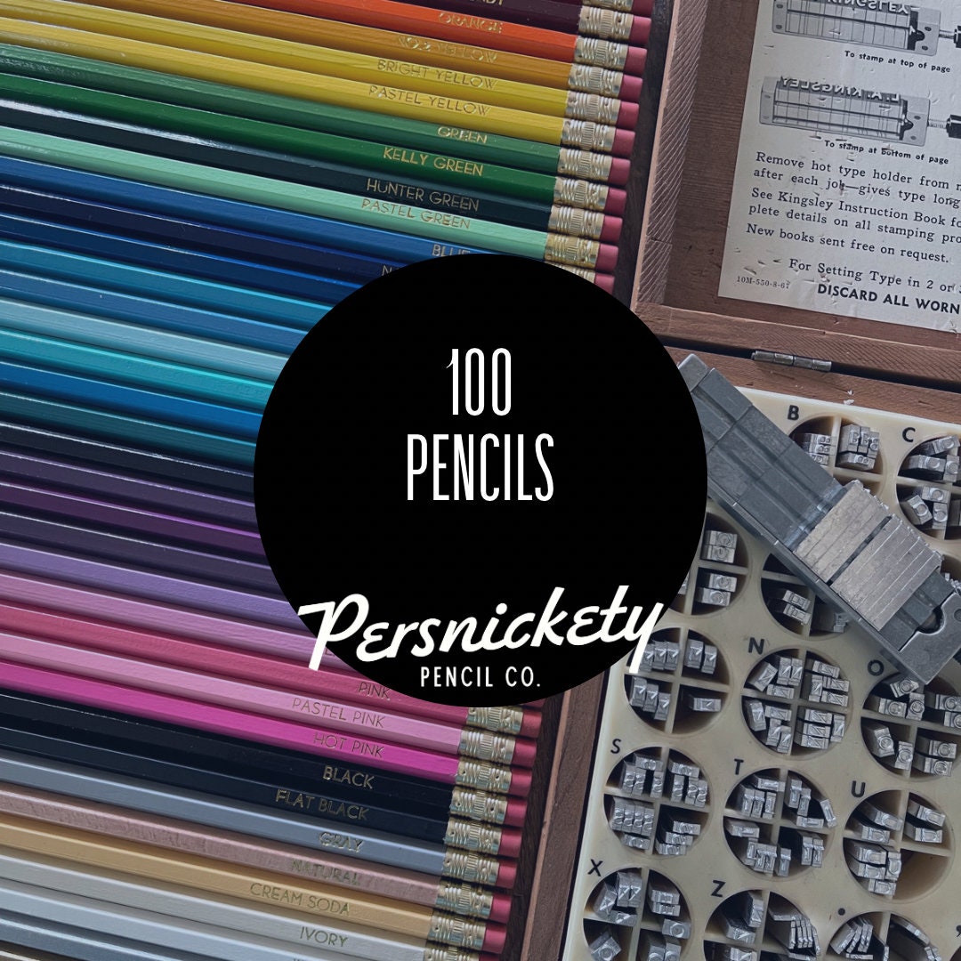 Set of 100 Pencils Personalized Pencils Custom Pencils Holographic Foil