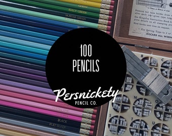 Set of 100 Pencils | Personalized Pencils | Custom Pencils | Holographic Foil | Foil Stamped Pencils | Cute Stationery | Bulk Pencils