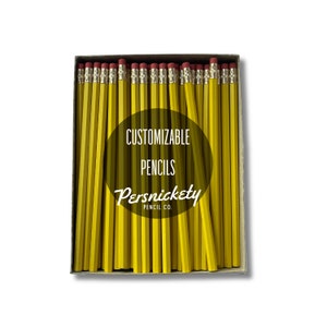 Bright Yellow Pencils | Personalized Pencils | Wedding Favors | Party Favors | Business Branding | Bulk Pencils | Holographic Foil | Events