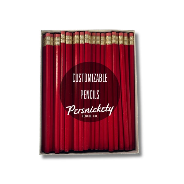 Red Custom Pencils | Personalized Pencils | Event Favors | Wedding Favors | Party Favors | Business Branding | Bulk Pencils | Holographic