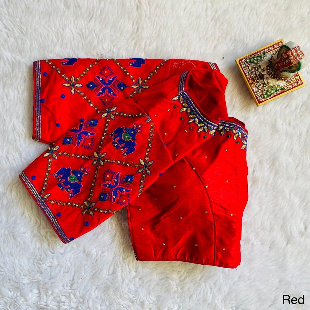Maroon Ready to Wear Hand Work Blouse