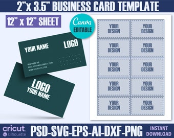 Business Card Template SVG: 2"x3.5" Blank Design (Digital Download)