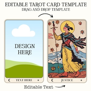 Tarot-Karte bearbeitbare Canva-Vorlage, Canva Tarot-Vorlage, Benutzerdefinierte Tarot-Bildvorlage, bearbeitbarer Canva-Rahmen, Erstellen Sie Ihre eigene Tarotkarte