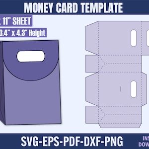 Modello per sacchetto regalo, sacchetto regalo in formato SVG, scatola per bomboniere in formato SVG, sacchetto regalo di compleanno, file di taglio Cricut, modello per sacchetto per bomboniere