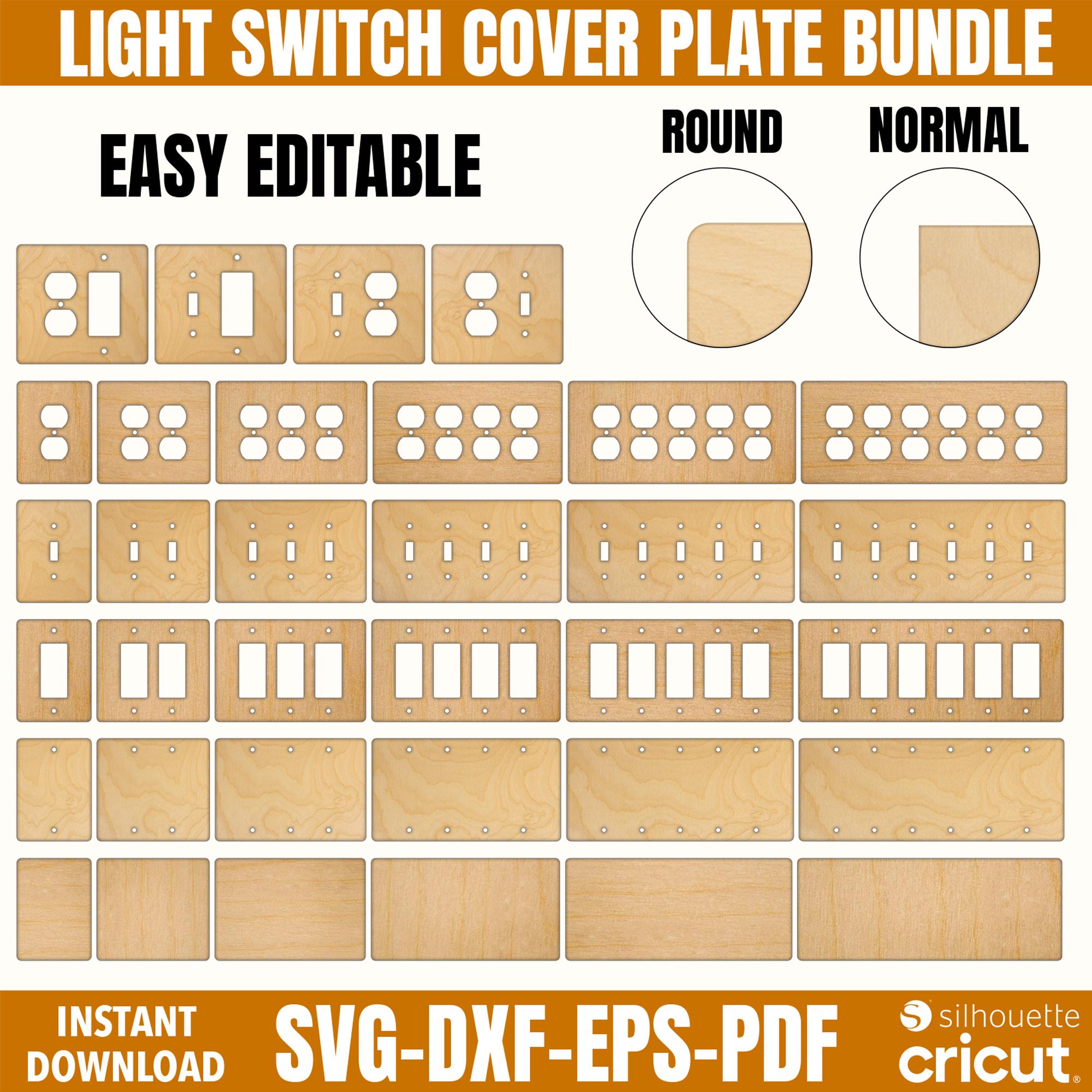 Light Switch Cover Plate Template, Light Switch Plate Cover Svg, Outlet And Light Cover, Laser Cut File Dxf, Cricut Outlet Cover Template