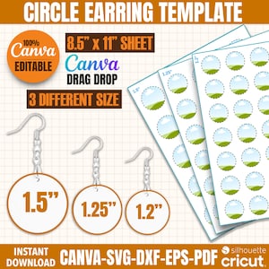 Round Earring Template: Sublimation Cut File (Digital Download)