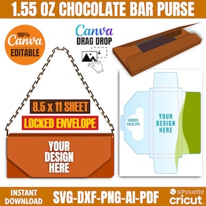 Chocolate Bar Purse Template: Candy Wrapper Label (Digital Download)