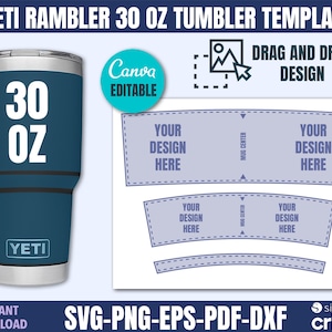 30oz Yeti tumbler template, Yeti tumbler Sublimation template, Yeti tumbler wrap, SVG template for personalized tumbler, Instant download