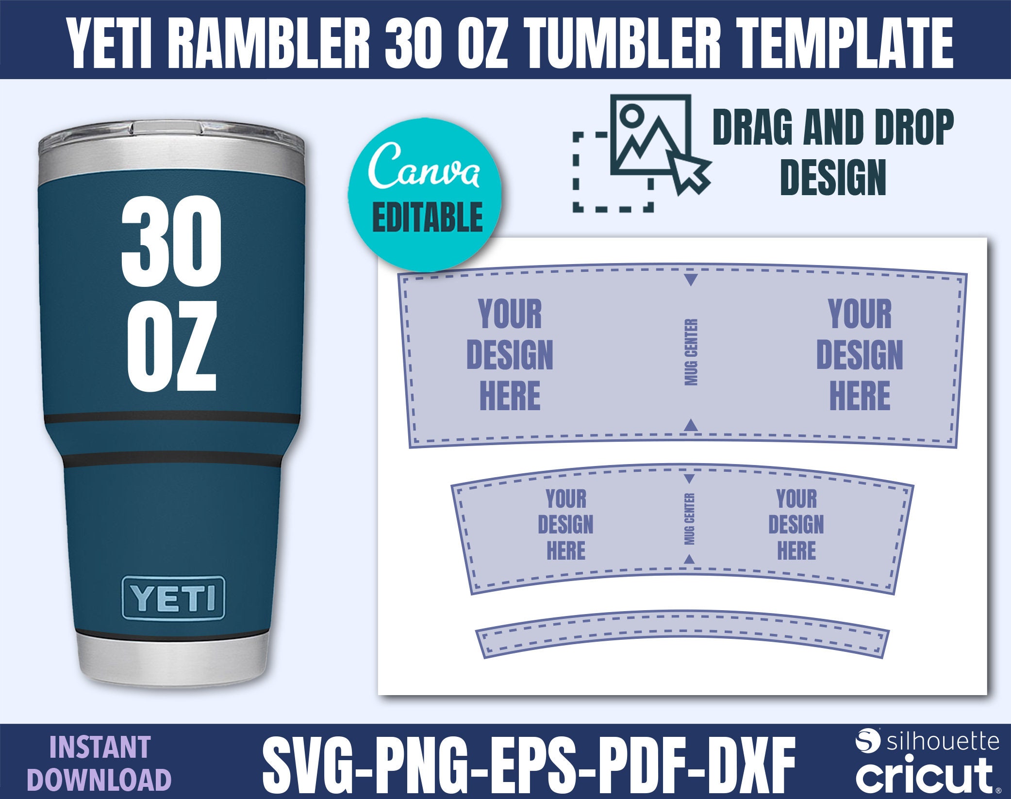 Tumbler Template YETI Rambler 20 Oz Graphic by bambina33334