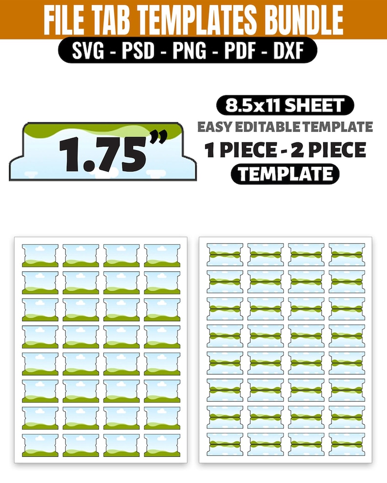Planner Tab Template SVG, Editable Canva File Folder Labels, Journal Tabs, Binder Divider Tabs, Cricut Silhouette Cut Files image 4