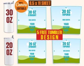 20-30 Oz Skinny Tumbler Svg, 20 Oz Skinny Tumbler Template, 30 Oz Skinny Tumbler Template Svg, Straight Tumbler Template, Tumbler Template