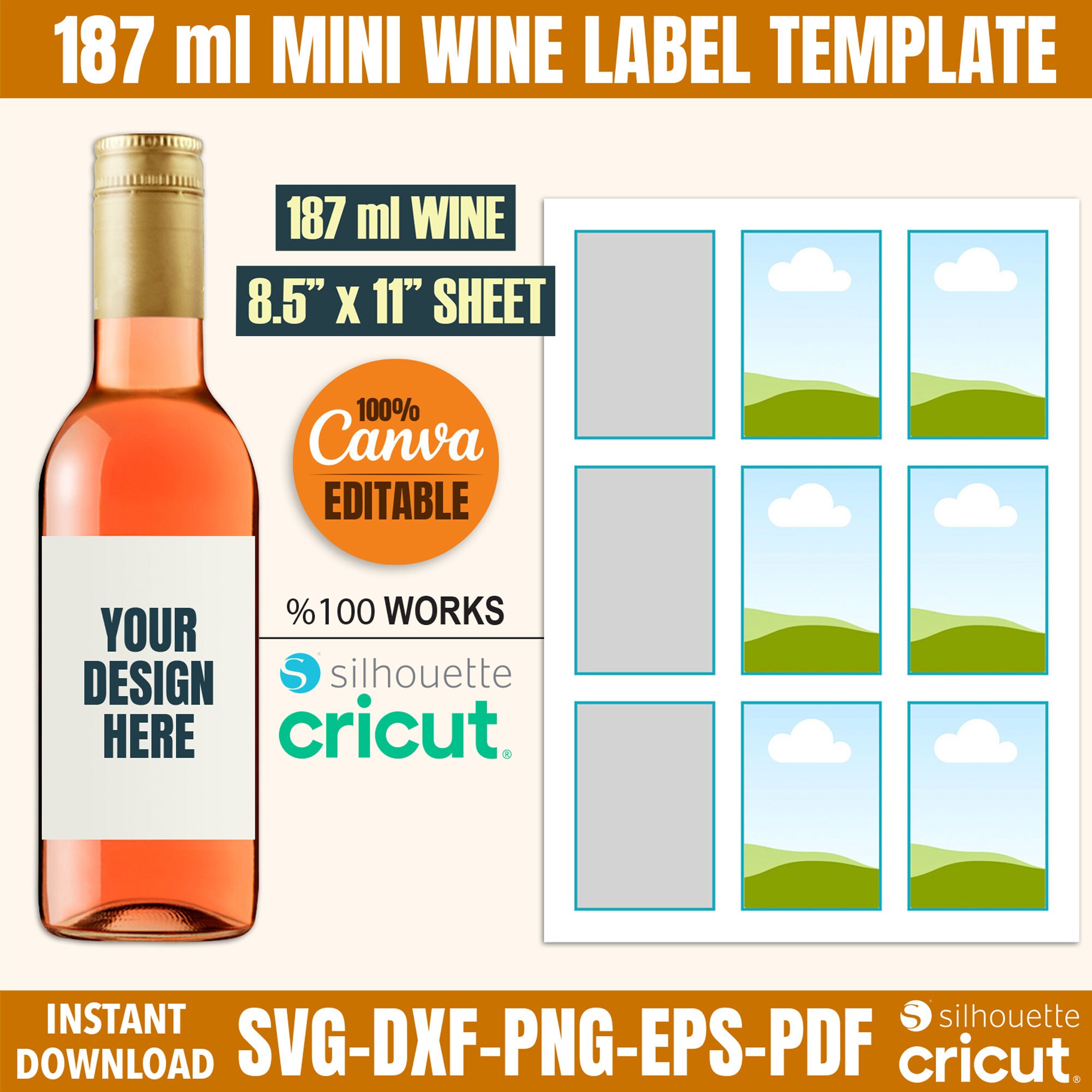 Mini Wine Labels Mini Wine Label Template: Custom Wedding, Birthday, Bridal Shower (SVG ...