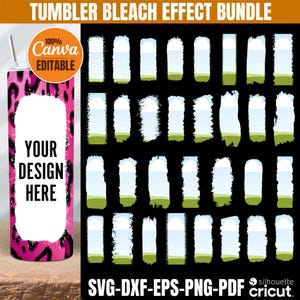 May include: A set of 30 digital designs for creating bleach effect tumblers. The designs are in black and white with a white background and a black outline. The designs are in a variety of shapes and sizes. The designs are perfect for creating custom tumblers for any occasion.