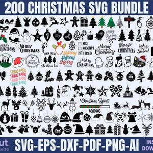 Bundle Svg Noël, Clipart Noël, Noël Png, fichiers Svg Noël pour Cricut, fichiers Svg Noël coupe, svg flocon de neige