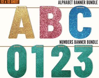Alphabet & Number Banner SVG Files: DIY A-Z 0-9 (Digital Download)