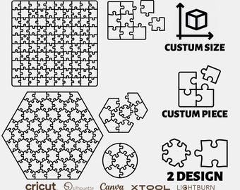 Plantilla de rompecabezas personalizada SVG / Corte láser y Cricut