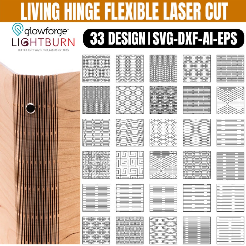 Flexible Laser Cut, Flexible Living Hinge Laser Cut Files, Flexible Laser Cut Pattern, Laser Cut Files, Living Hinge Flexible Laser Patterns